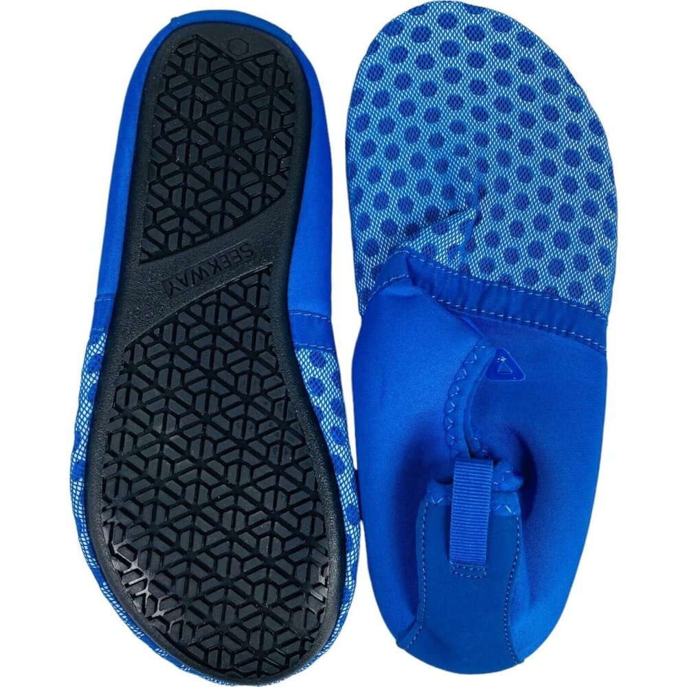 Seekway Water Shoes Mens 10 Blue Mesh Lightweight Slip-On Non-Slip Sole